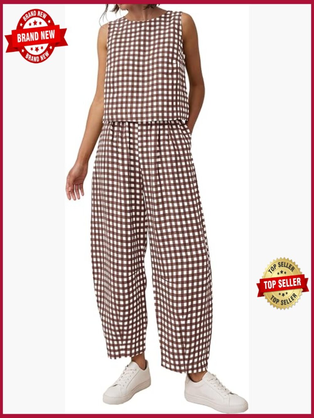 Sleeveless Tank Top & Wide Leg Palazzo Pants Matching Lounge Set 2 Piece